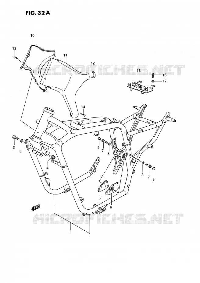CADRE (MODELE K/L/M/N/P/R) Suzuki MOTO 1400 INTRUDER 1992  VS1400GLPN/VS1400GLFN(E01,E04,E17,E21,E22,E39)