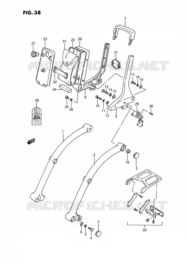 SUPPORT DOSSERET (MODELE H/J/L/M/N/P/R) Suzuki MOTO 1400 INTRUDER 1992  VS1400GLPN/VS1400GLFN(E01,E04,E17,E21,E22,E39)