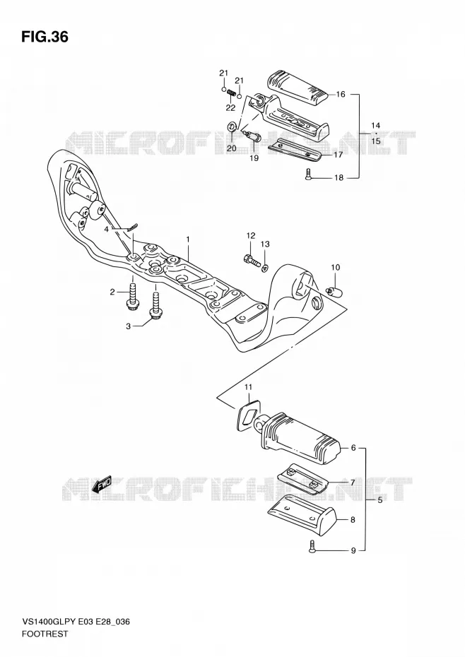 REPOSE PIED Suzuki MOTO 1400 INTRUDER 2002  VS1400GLP K2 (E03,E28,E33)