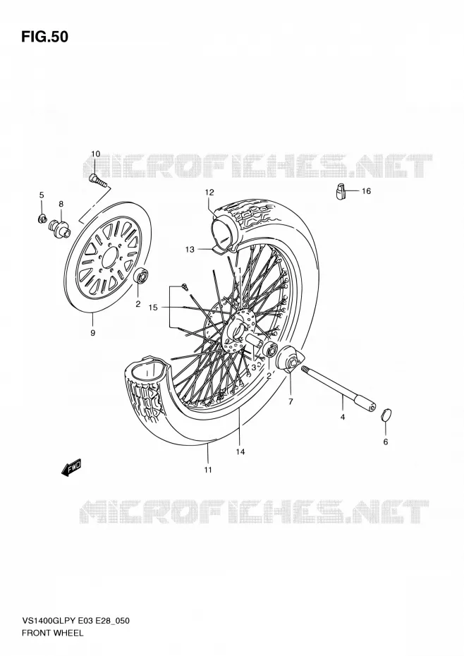 ROUE AVANT Suzuki MOTO 1400 INTRUDER 2002  VS1400GLP K2 (E03,E28,E33)