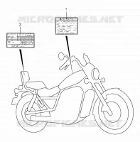 ETIQUETTE D'AVERTISSEMENT (MODELE K1) pour Suzuki INTRUDER 1400 2001