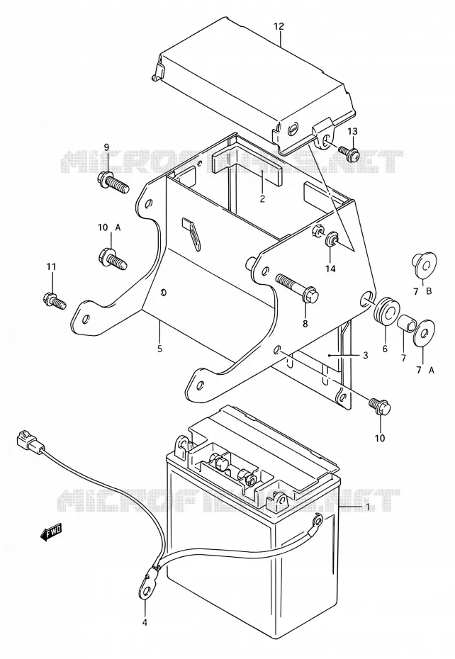 BATTERIE Suzuki MOTO 1400 INTRUDER 1990  VS1400GLP L/VS1400GLF L (E03,E28,E33)
