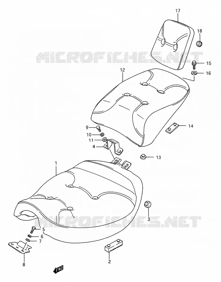 SELLE Suzuki MOTO 1400 INTRUDER 1990  VS1400GLP M/VS1400GLF M (E03,E28,E33)