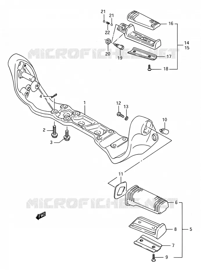 REPOSE PIED Suzuki MOTO 1400 INTRUDER 1990  VS1400GLP N/VS1400GLF N (E03,E28,E33)