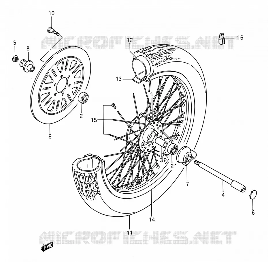 ROUE AVANT Suzuki MOTO 1400 INTRUDER 1990  VS1400GLP N/VS1400GLF N (E03,E28,E33)