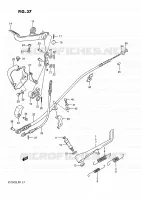 BEQUILLE LATERALE   PEDALE DE FREIN ARRIERE (MODELE G/H/J/K/L/M) pour Suzuki INTRUDER 750 1989