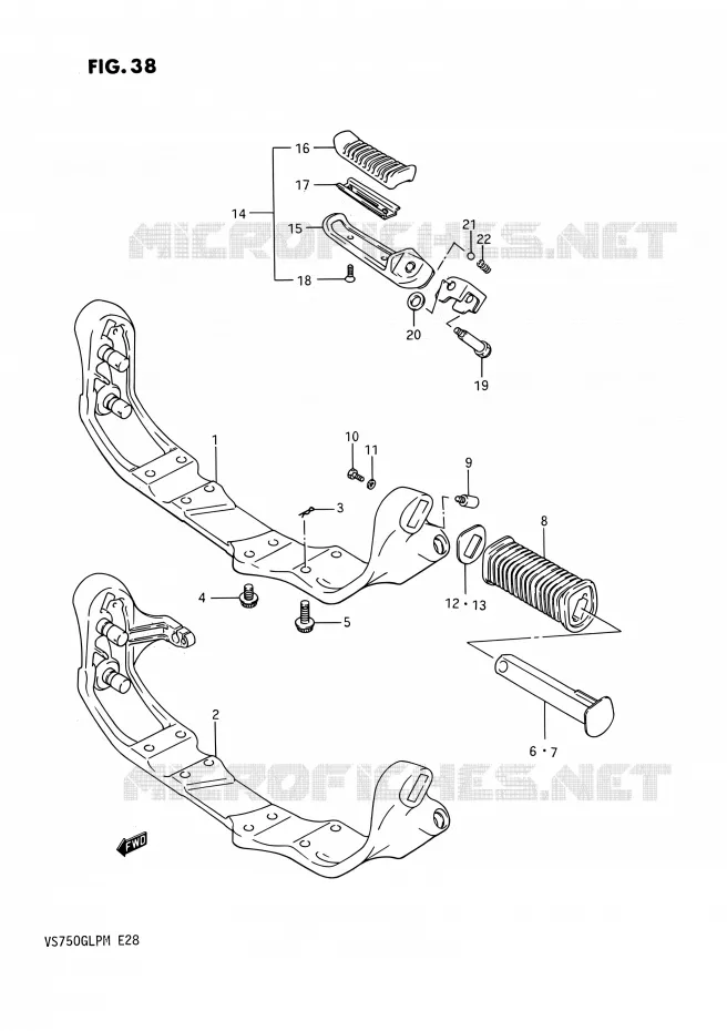 REPOSE PIED (MODELE F/G) Suzuki MOTO 750 INTRUDER 1985  VS750GLF(E03,E28,E33)