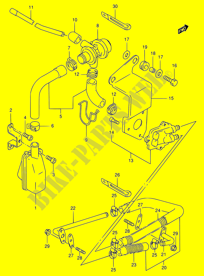 SYSTÈME DE RECYCLAGE GAZ D'ECHAPPEMENT (E18,E39 F.NO.VS52A 100508%) pour Suzuki INTRUDER 800 1993