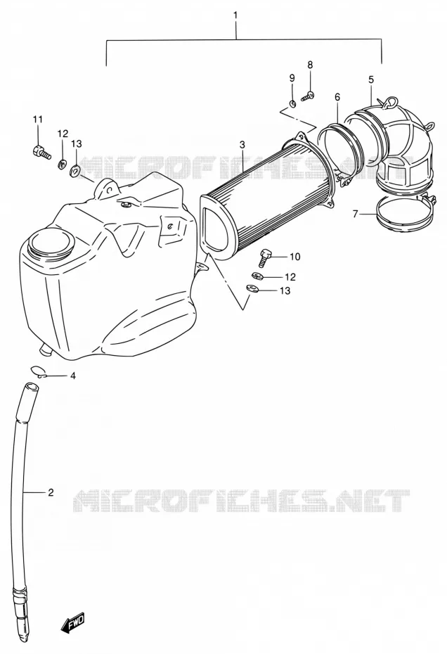 FILTRE A AIR (AVANT)(MODELE N/P/R) Suzuki MOTO 800 INTRUDER 1994  VS800GL R (E02,E04,E17,E18,E21,E22,E25,E34,E53)