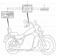ETIQUETTE D'AVERTISSEMENT (MODELE S) pour Suzuki INTRUDER 800 1995