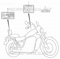 ETIQUETTE D'AVERTISSEMENT (MODELE T/V) pour Suzuki INTRUDER 800 1997