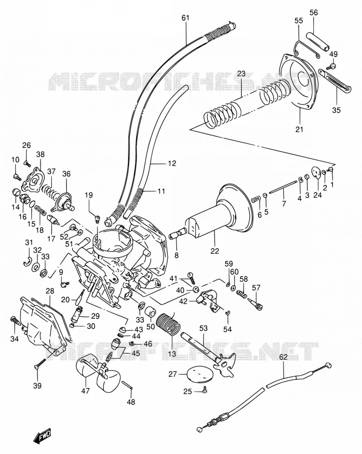 CARBURATEUR (FRONT) Suzuki MOTO 800 INTRUDER 1994  VS800GL R (E03,E28,E33)