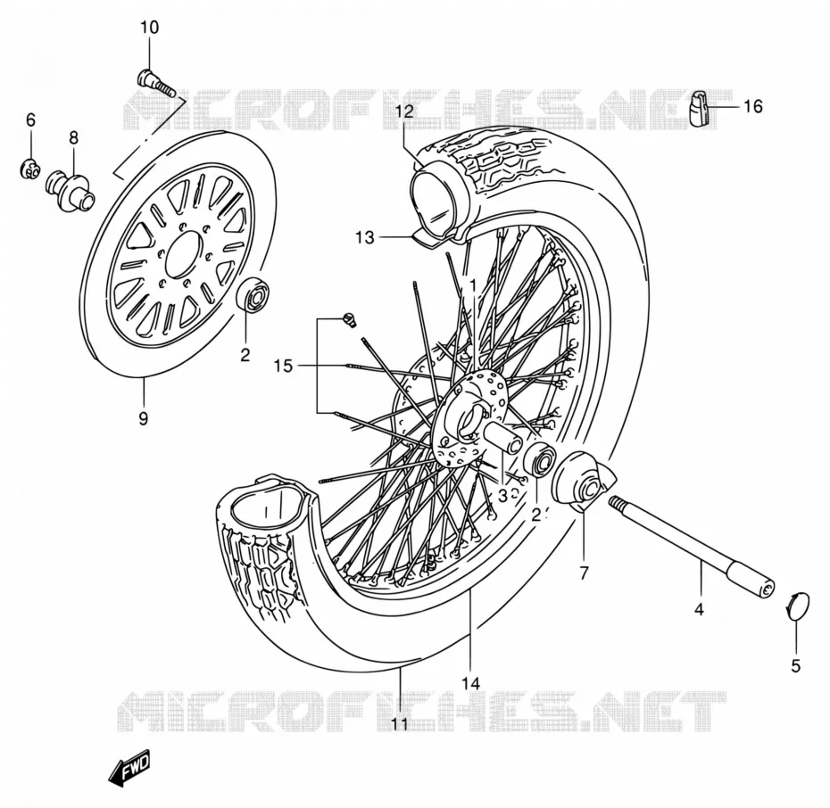ROUE AVANT Suzuki MOTO 800 INTRUDER 1994  VS800GL R (E03,E28,E33)