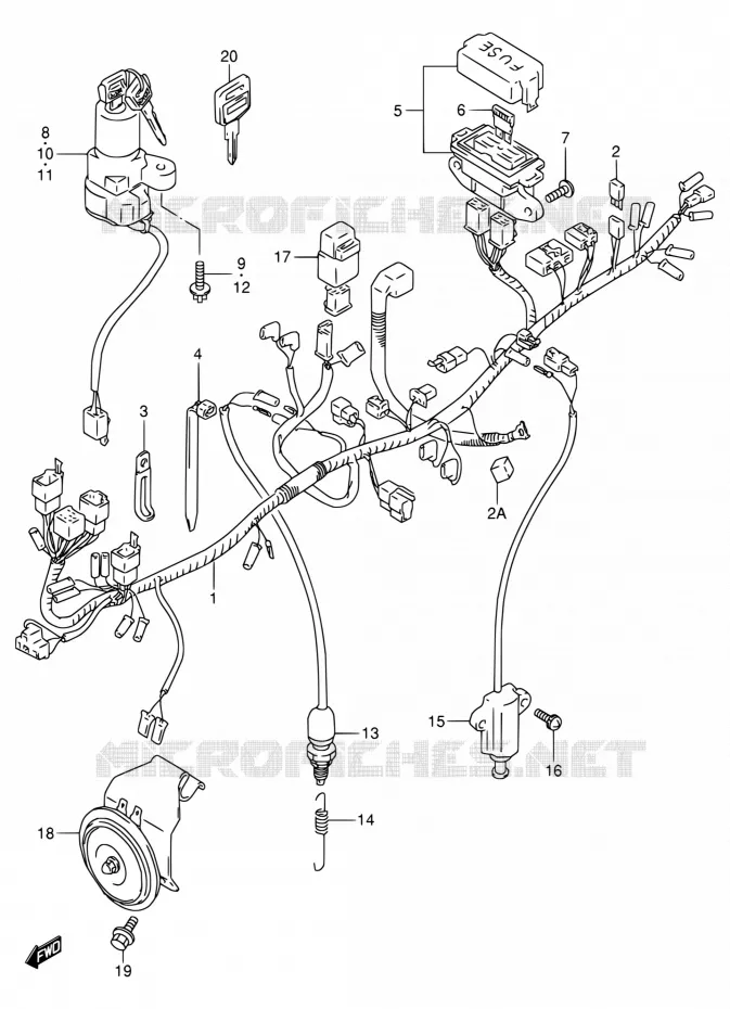 FAISCEAU ELECTRIQUE Suzuki MOTO 800 VX 1992  VX800 N/VX800U N