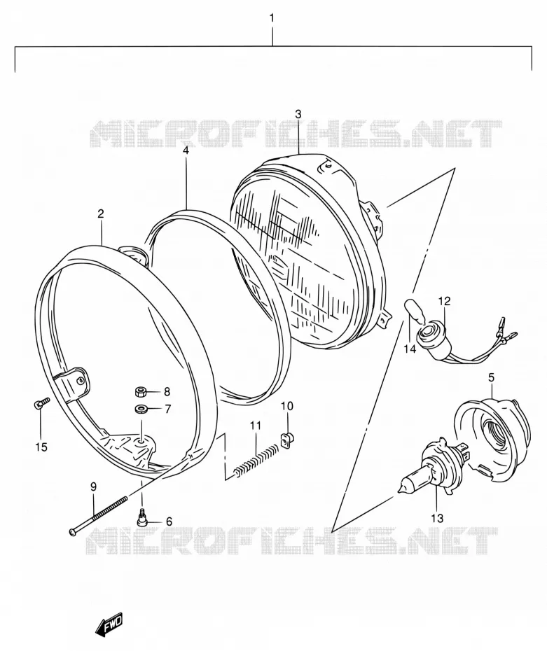 PHARE (MODEL P/R E02,E24) Suzuki MOTO 800 VX 1993  VX800 P/VX800U P