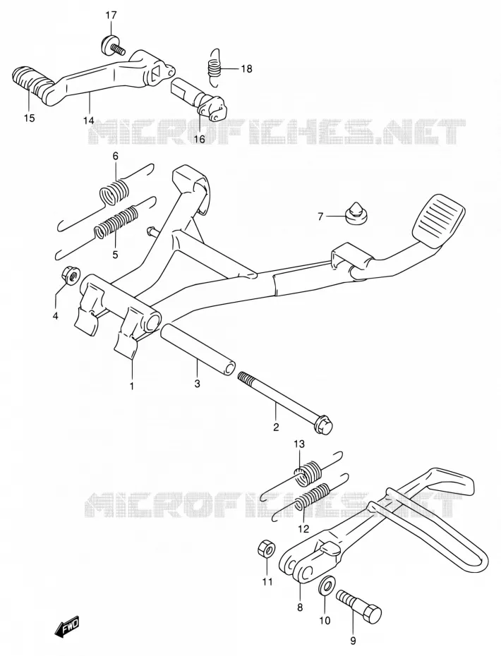 BEQUILLE - PEDALE DE FREIN ARRIERE Suzuki MOTO 800 VX 1996  VX800 T/VX800U T