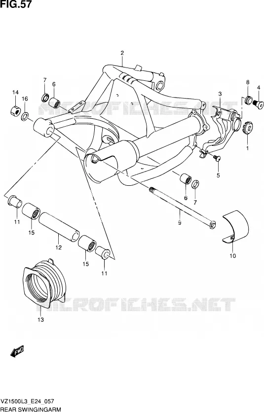 BRAS OSCILLANT ARRIERE Suzuki MOTO 1500 BOULEVARD 2013  VZ1500 L3 (E24)