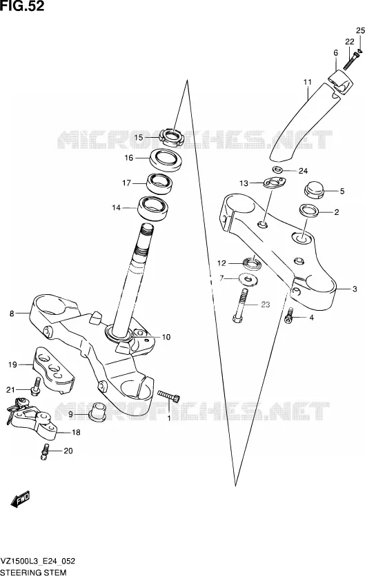 COLONNE DE DIRECTION Suzuki MOTO 1500 BOULEVARD 2013  VZ1500 L3 (E24)