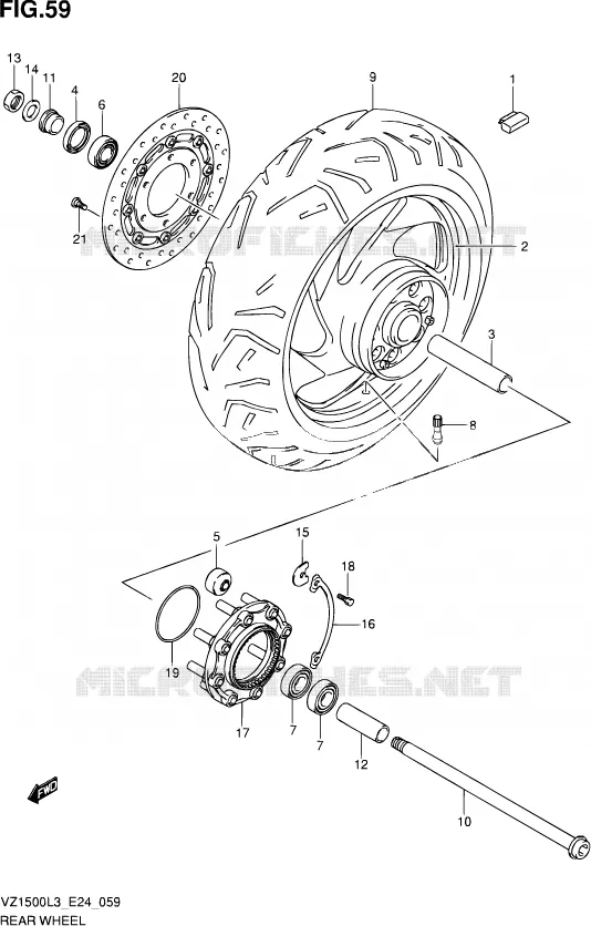 ROUE ARRIERE Suzuki MOTO 1500 BOULEVARD 2013  VZ1500 L3 (E24)