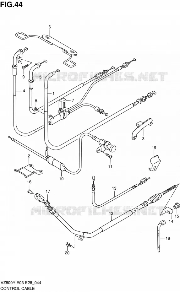 CABLES Suzuki MOTO 800 MARAUDER 2002  VZ800K2(E03,E28,E33)