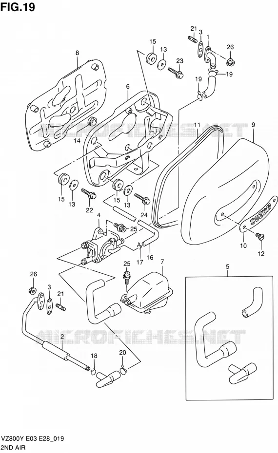SYSTEME RECYCLAGE GAZ ECHAPPEMENT Suzuki MOTO 800 MARAUDER 2002  VZ800K2(E03,E28,E33)