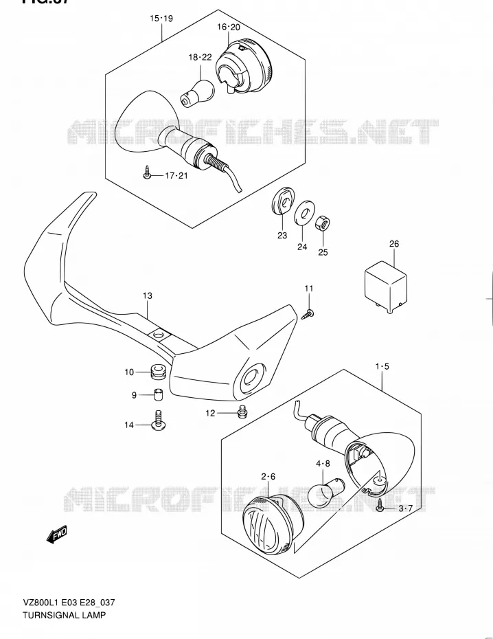 CLIGNOTANTS Suzuki MOTO 800 BOULEVARD 2011  VZ800 L1 (E03,E28,E33)