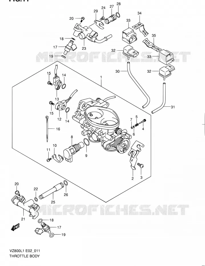 CORPS DE PAPILLON Suzuki MOTO 800 BOULEVARD 2011  VZ800L1(E02)