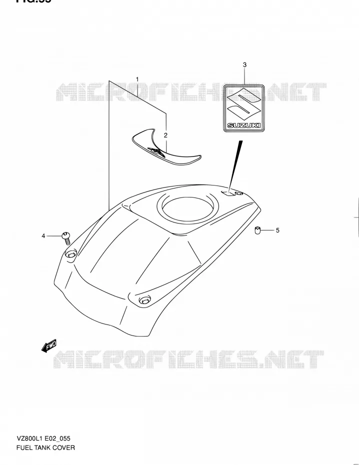 RESERVOIR D'ESSENCE - COUVERCLES Suzuki MOTO 800 BOULEVARD 2011  VZ800L1(E19)