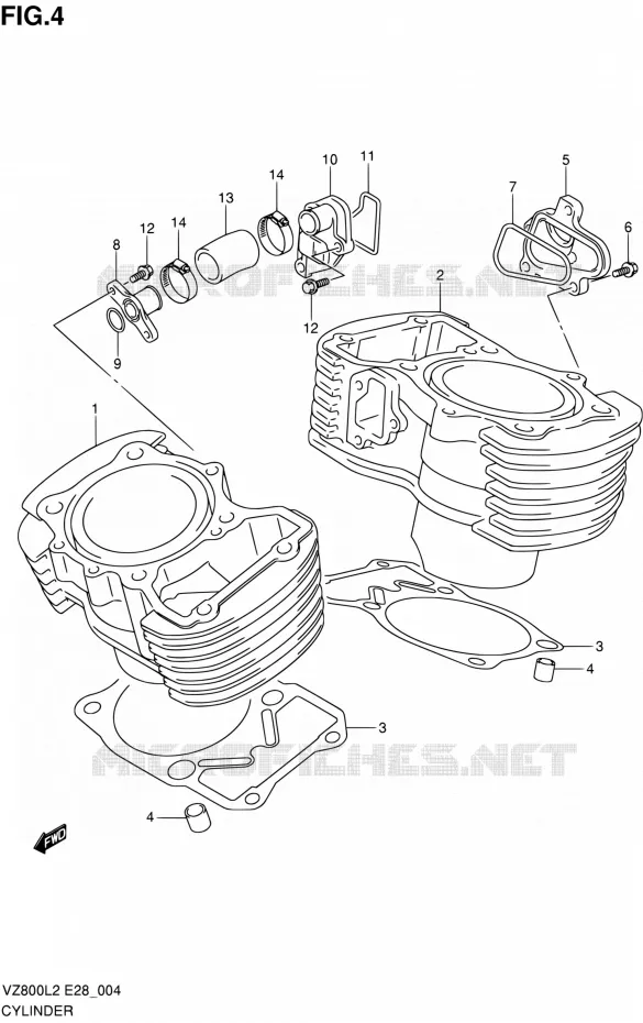 CYLINDRE Suzuki MOTO 800 BOULEVARD 2012  VZ800L2(E03,E28,E33)