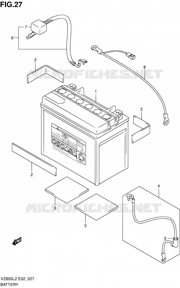 BATTERIE Suzuki MOTO 800 INTRUDER 2012  VZ800L2(E19)