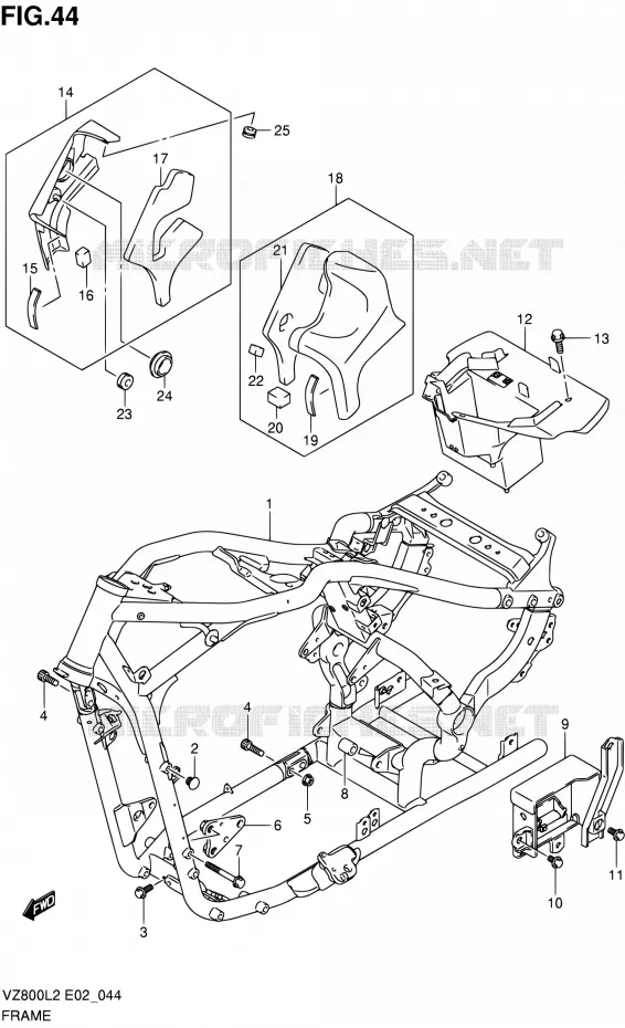 CADRE Suzuki MOTO 800 INTRUDER 2012  VZ800L2(E19)
