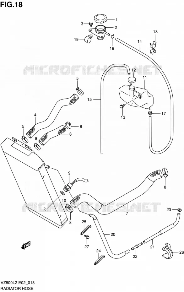 DURITE DE RADIATEUR Suzuki MOTO 800 INTRUDER 2012  VZ800L2(E19)