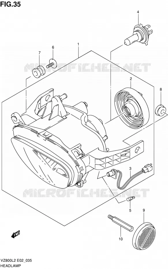 PHARE (VZ800L2 E24) Suzuki MOTO 800 INTRUDER 2012  VZ800L2(E19)