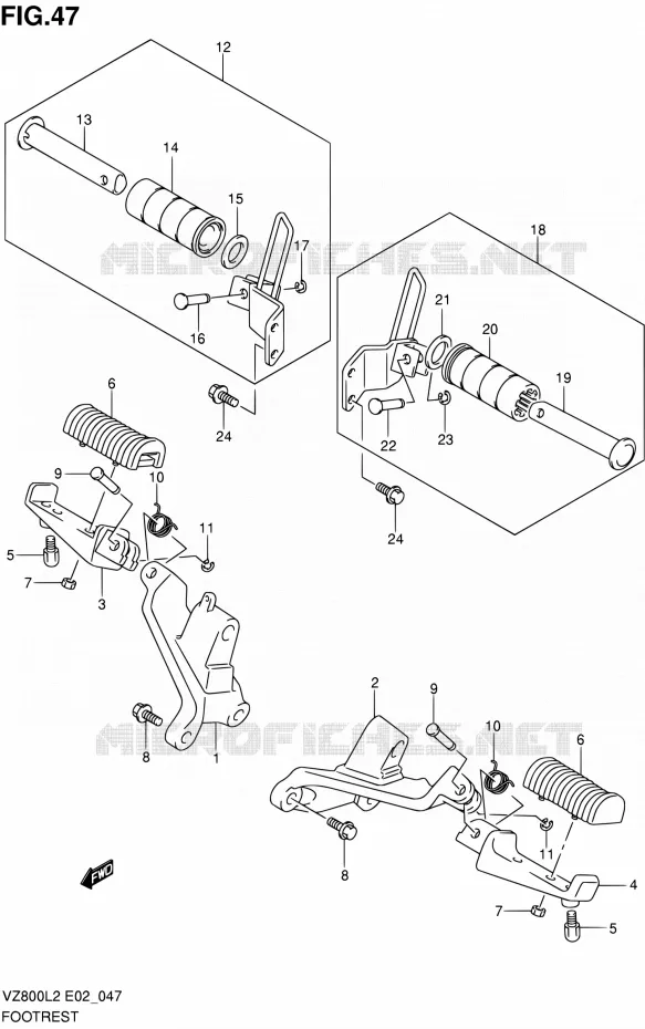 REPOSE PIED Suzuki MOTO 800 INTRUDER 2012  VZ800L2(E24)