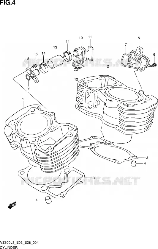 CYLINDRE Suzuki MOTO 800 MARAUDER 2013  VZ800 L3 (E03,E28,E33)