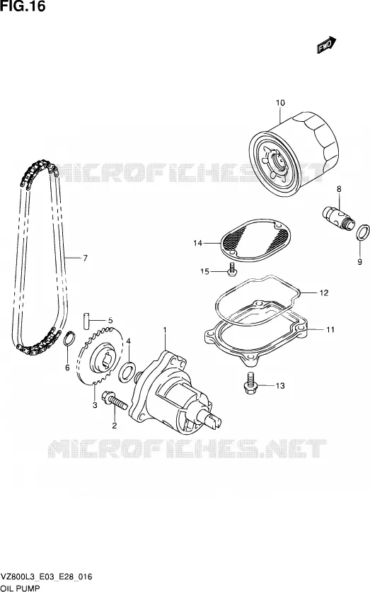 POMPE A HUILE Suzuki MOTO 800 MARAUDER 2013  VZ800 L3 (E03,E28,E33)