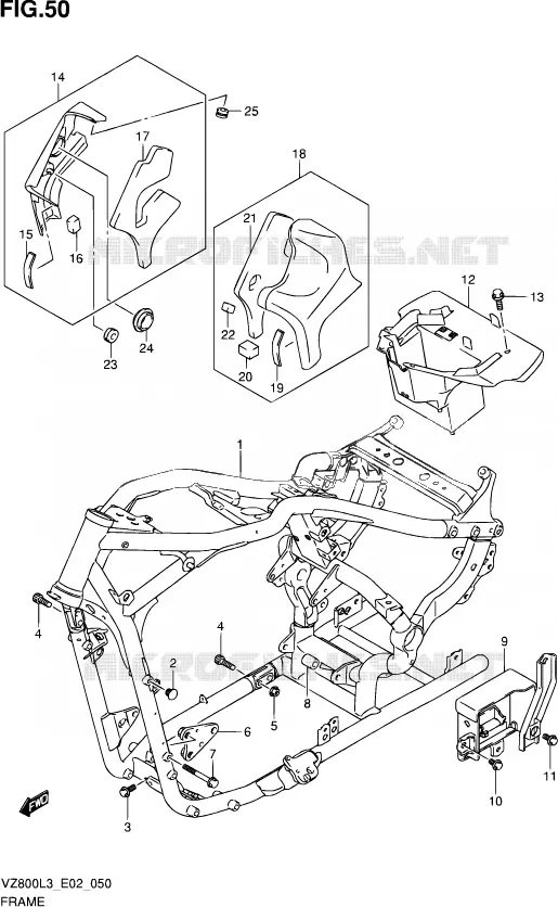 CADRE Suzuki MOTO 800 INTRUDER 2014  VZ800 L3 (E19)