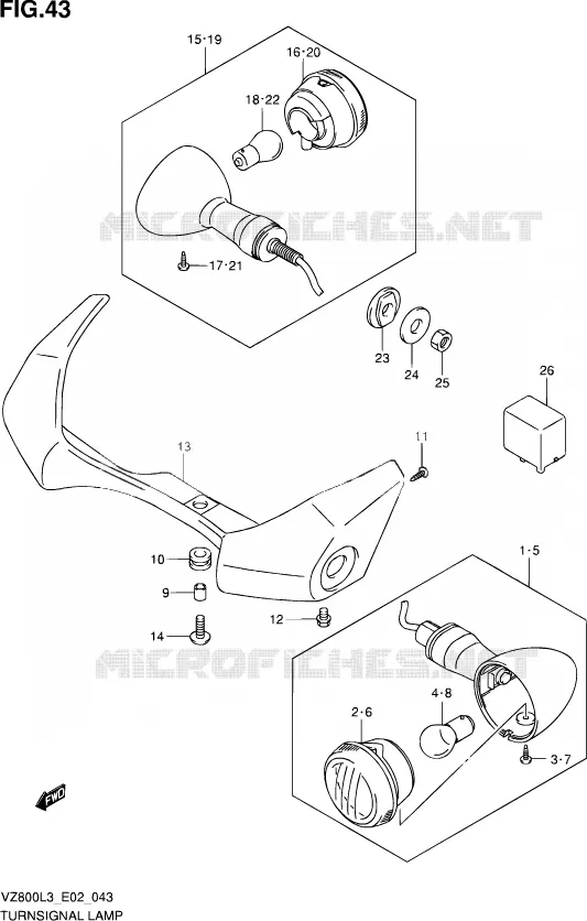 CLIGNOTANTS Suzuki MOTO 800 INTRUDER 2015  VZ800 L3 (E19)