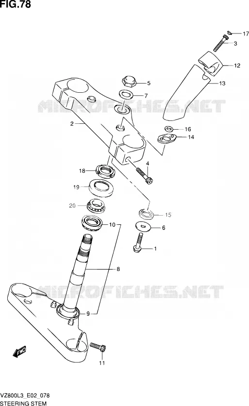COLONNE DE DIRECTION Suzuki MOTO 800 INTRUDER 2013  VZ800 L3 (E19)