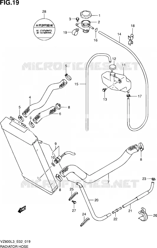 DURITE DE RADIATEUR (VZ800L3 E19) Suzuki MOTO 800 INTRUDER 2013  VZ800 L3 (E19)