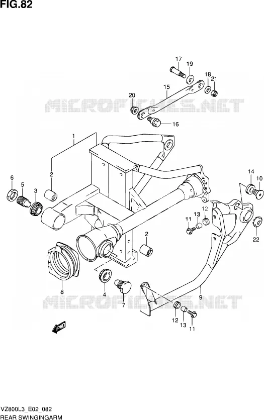 BRAS OSCILLANT ARRIERE Suzuki MOTO 800 MARAUDER 2013  VZ800 L3 (E24)