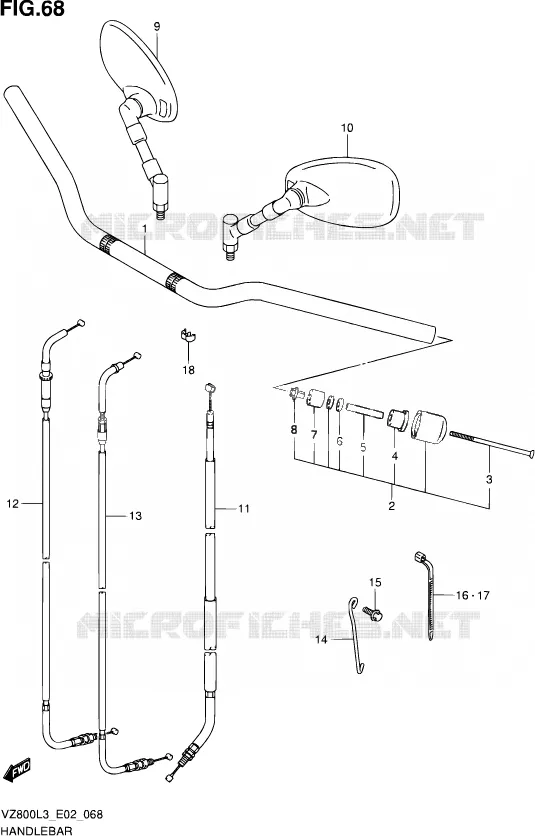 GUIDON (VZ800UEL3 E19) Suzuki MOTO 800 MARAUDER 2013  VZ800 L3 (E24)
