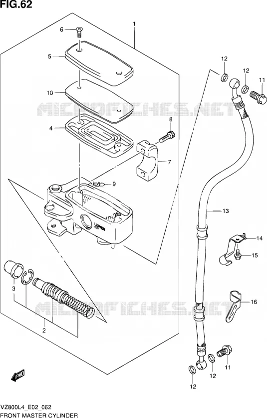 MAITRE CYLINDRE AVANT Suzuki MOTO 800 MARAUDER 2014  VZ800 L4 (E02)