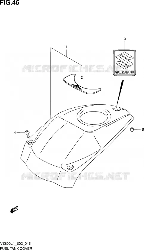 RESERVOIR D'ESSENCE - COUVERCLES Suzuki MOTO 800 INTRUDER 2014  VZ800 L4 (E19)