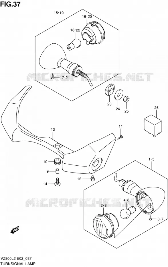 CLIGNOTANTS Suzuki MOTO 800 INTRUDER 2012  VZ800UEL2