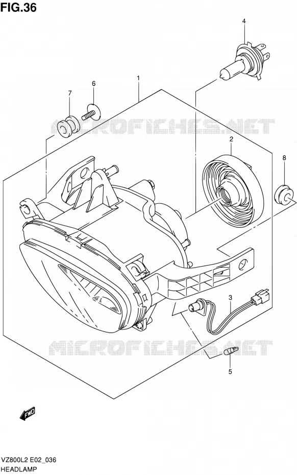 PHARE (VZ800UEL2 E19) Suzuki MOTO 800 INTRUDER 2012  VZ800UEL2