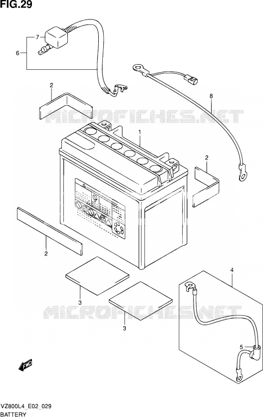 BATTERIE Suzuki MOTO 800 MARAUDER 2014  VZ800UE L4 (E19)