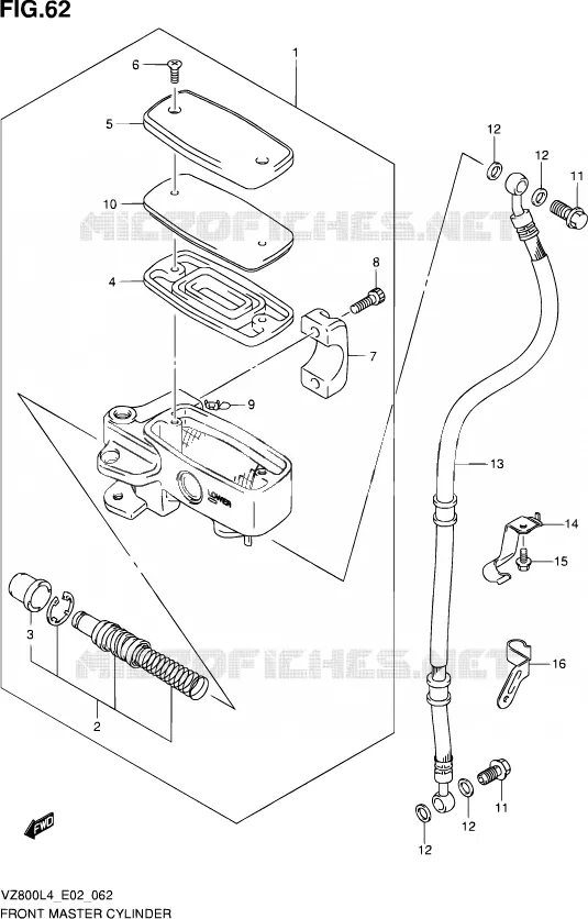 MAITRE CYLINDRE AVANT Suzuki MOTO 800 MARAUDER 2014  VZ800UE L4 (E19)