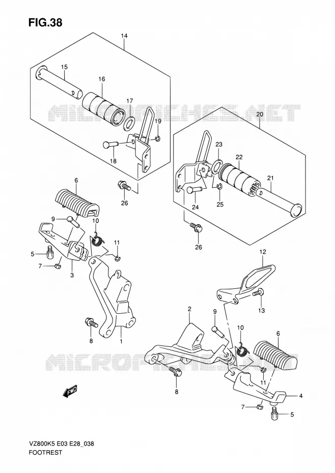 REPOSE PIED Suzuki MOTO 800 MARAUDER 2007  VZ800Z K7 (E03,E28,E33)