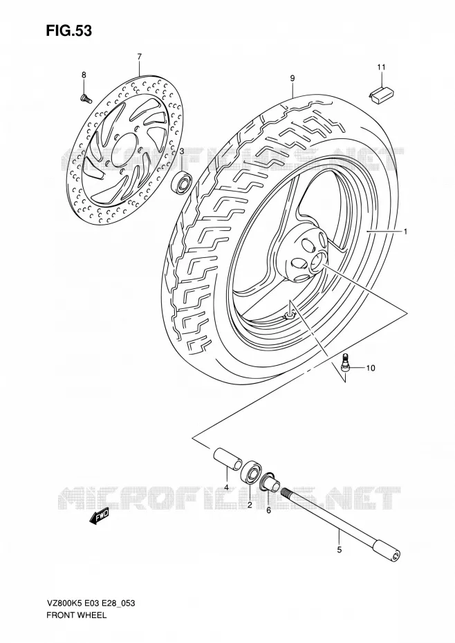 ROUE AVANT Suzuki MOTO 800 MARAUDER 2008  VZ800Z K8 (E03,E28,E33)